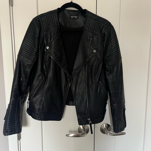 Topshop Jackets & Blazers - Topshop Black Leather Jacket